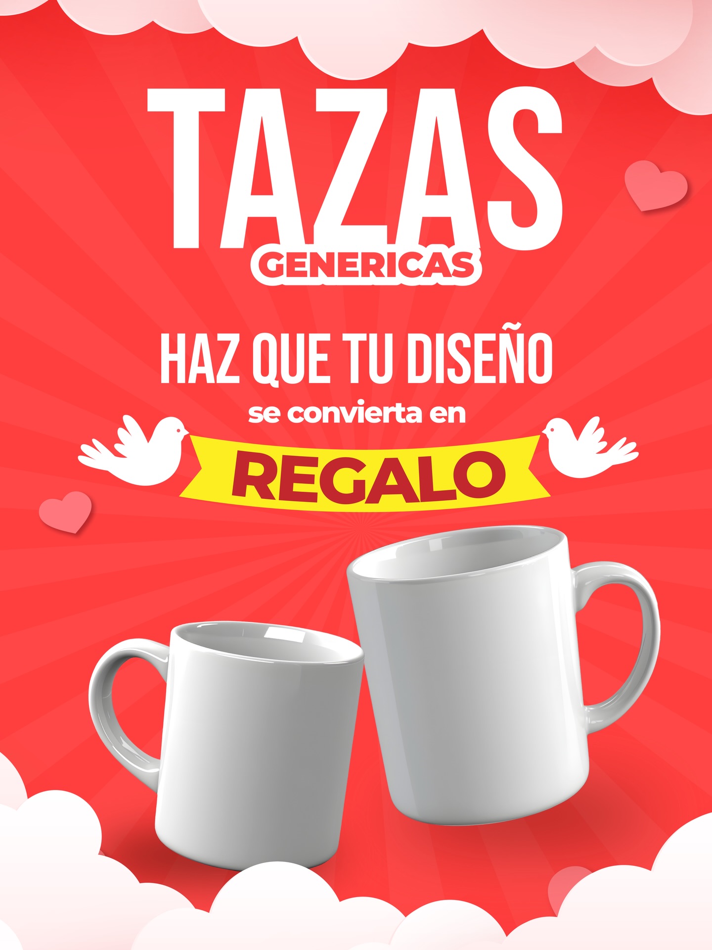 Sublimación en tazas blancas